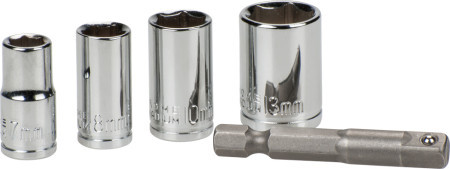 KWB set nasadnih ključeva sa adapterom 50 mm, 5 delova, 7, 8, 10, 13 mm ( KWB 49105110 ) - Img 1