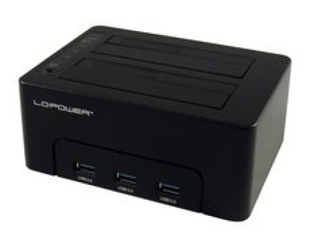 Lc power lc-dock-u3-hub usb3.0 2x hdd/ssd + 3x usb3.0 hub black hdd docking ( 17215 )