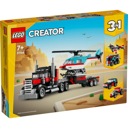 Lego Kamion s ravnom platformom i helikopterom ( 31146 )