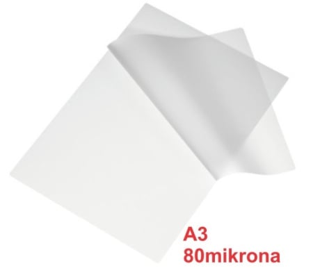 Lioner folija za plastifikaciju A3 100listova 80mikrona (papir za laminaciju)