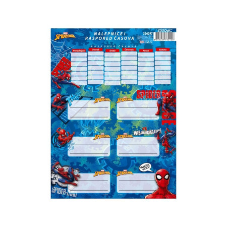 Literacy 210 nalepnice za sveske sa rasporedom časova, Spider-Man ( 326297 )