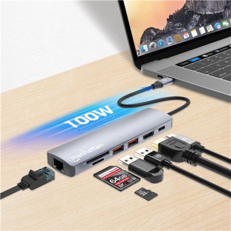 Manhattan USB-C PD 7-in-1 4K Multiport Hub ( 0001366840 )