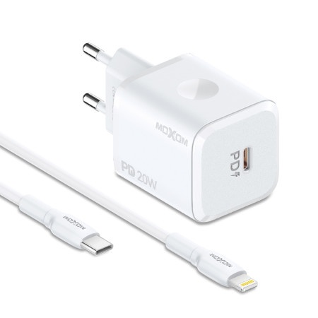 Moxom mx-hc164 pd 20w type-c na lightning beli Kucni punjac ( P1227 )