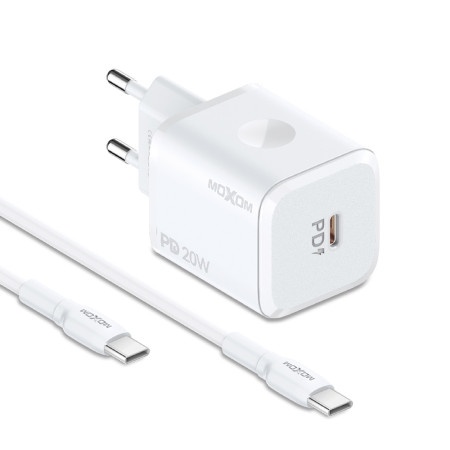 Moxom mx-hc164 pd 20w type-c na type-c beli Kucni punjac ( P1228 )