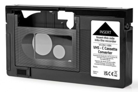 Nedis VCON110BK VHS converter VHS-C to VHS video kasetu