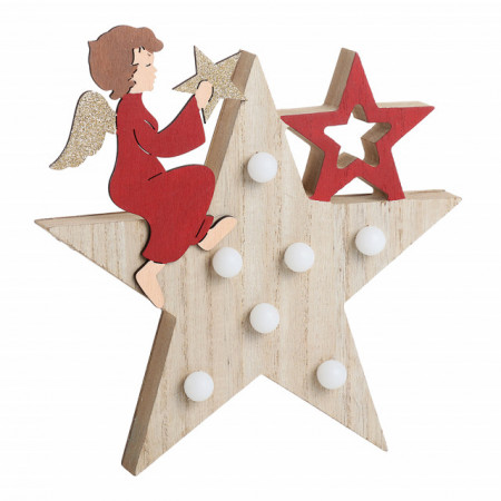 Nipper, novogodišnja dekoracija, drvena, zvezda, 20cm ( 751623 ) - Img 1