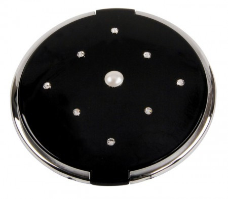 Ogledalce krug rasuti kristali crno x7 ( MC884SBLK ) - Img 1