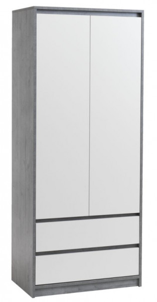 Ormar 80x193 bela/beton siva