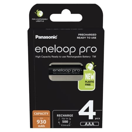 Panasonic baterija AAA/4B(BK-4HCDE/4CP) 930mAh black eneloop pro