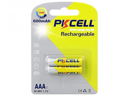 Pkcell punjiva baterija Ni-Mh AAA 600mAh 1.2V (2) ( 50-011 ) - Img 1