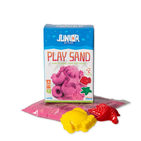 Play sand, kinetički pesak sa kalupima, roze, 400g ( 130740 )