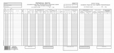 Popisna lista osnovnih sredstava sa revalorizacijom ncr ( 466 )-1