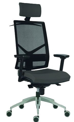 Radna stolica - 1850 Omnia Pdh Alu - (mreža + eko koža u više boja) - Img 1