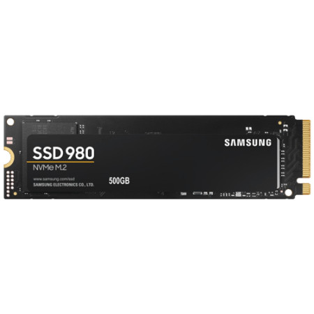 Samsung M.2 NVMe 500GB SSD 980, Read up to 3100 MB/s, Write up to 2600 MB/s (single sided), 2280 ( MZ-V8V500BW )