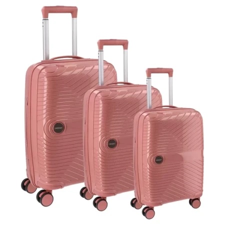 Sazio Ibiza, kofer, set 3 komada, PP, roze zlato ( 110151 )