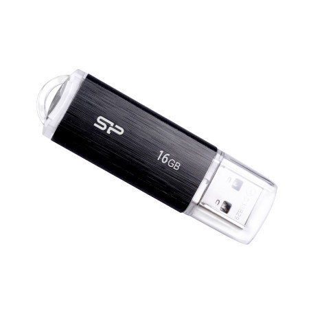 Silicon Power 16GB USB Flash Drive 2.0,Ultima U02,BLACK ( SP016GBUF2U02V1K ) - Img 1