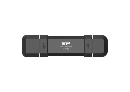 Silicon Power Portable Stick-Type SSD 1TB, DS72, USB 3.2 Gen 2 Black ( SP001TBUC3S72VPK )