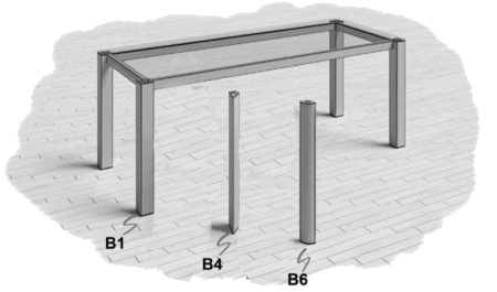 Sto IN-OUT Serie B4 - SET 4 NOGE H750 za staklo Aluminium 00 ( 431-120 )