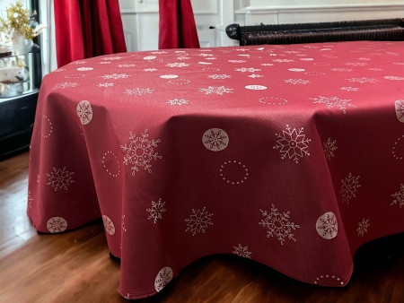 Stolnjak Okrugli 150cm Snowflakes Bordo ( VLK0001360snowflakesbordookrugli )-1