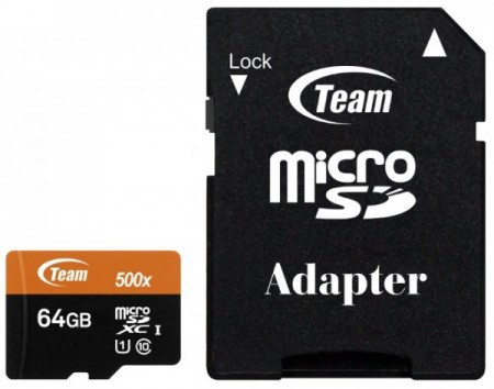 TeamGroup micro SDXC 64GB UHS-I +SD adapter TUSDX64GUHS03