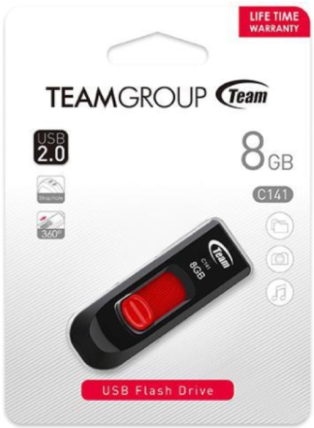 TeamGroup tc1418gr01 8gb c141 usb 2.0 red