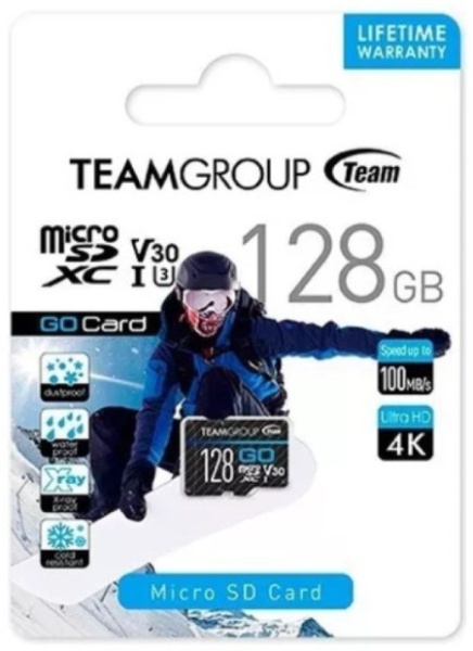 TeamGroup tgusdx128gu303 micro sdhc/sdxc 128gb go uhs-i u3 v30, 90/50mb/s +sd adapter