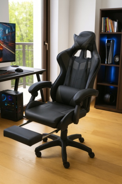 Trick Gejmerska stolica sa dodatkom za noge Y-830 crna