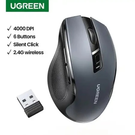 Ugreen mu006 ergonomski bežični miš konturnog dizajna (crni) ( 90545 )