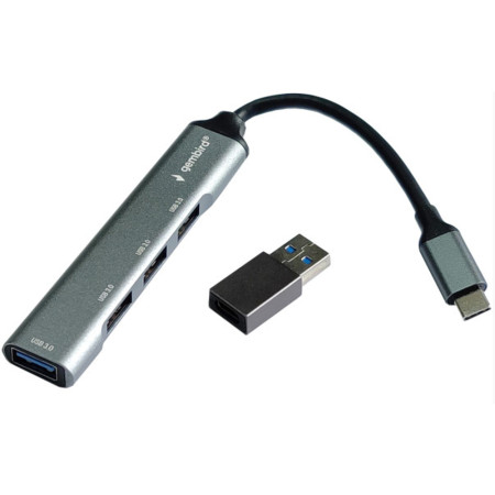 UHB-U3P4-05 ** Gembird HUB Type-C+A to 4*USB3.0 Aluminum ( 686)