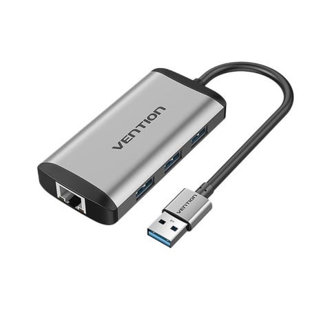 Vention USB 3.0 Hub sa 3 ulaza USB3.0 i Gigabit Ethernet ulazom - Sivi ( 043725 )