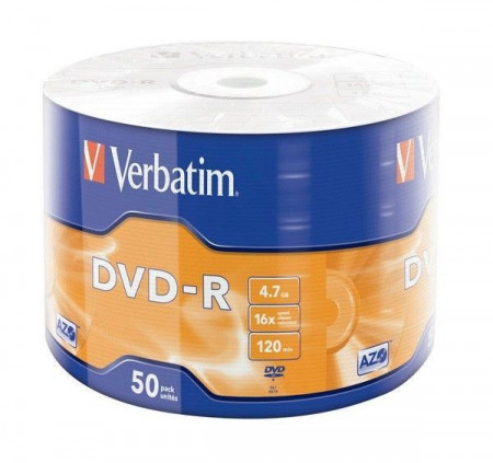 Verbatim DVD-R 4,7GB 16x Matt Silver 50kom Wrap 43788 ( 5516WR/Z )