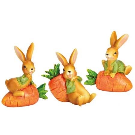 Viter uskršnja figura zeka sa šargarepom 6x3xh8cm ( 10038889 )