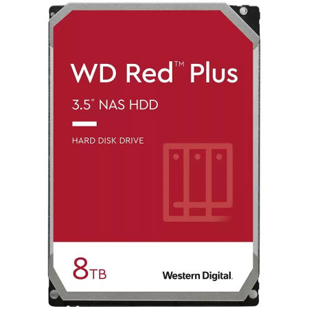 WD red plus 8tb cmr, 3.5&#039;&#039;, 256mb, 5640 rpm ( WD80EFPX )  - Img 1