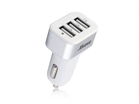 Xwave USB auto punjač za mobilne, tablete, 3 xUSB, 5V srebrno-bela ( C22-3 )