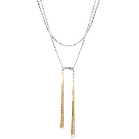 Ženska freelook srebrna zlatna ogrlica od hirurškog Čelika ( frj.3.6011.2 )