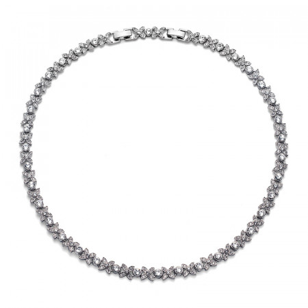 Ženska oliver weber fleur crystal ogrlica sa swarovski belim kristalom ( 11030r )