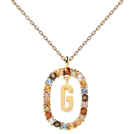 Ženska pd paola letter g zlatna ogrlica sa pozlatom 18k ( co01-266-u )