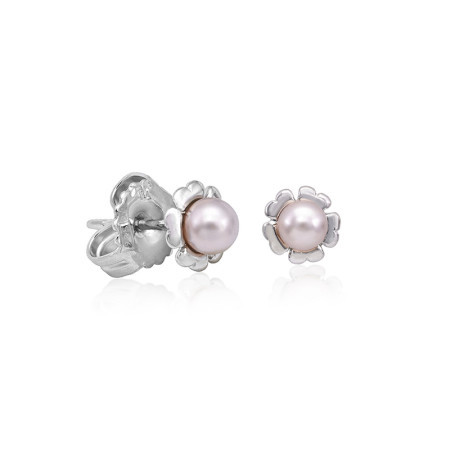 Ženske majorica cies pink pearl biserne srebrne mindjuše 4 mm ( 16286.44.2 000.010.1 )