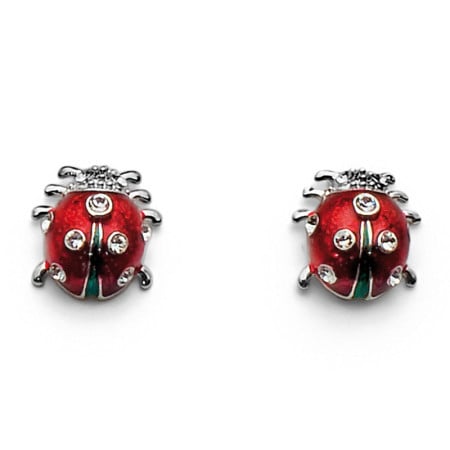 Ženske oliver weber ladybug mini crystal mindjuše sa swarovski crvenim kristalom ( 22186 )