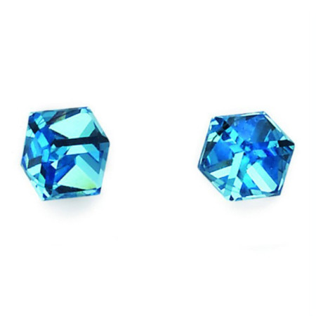 Ženske oliver weber sensitive cube mini aquamarine mindjuše sa swarovski kristalima ( s24004.202 )