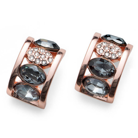 Ženske oliver weber style rosegold silver night min&amp;#273uše sa swarovskicrnim kristalom ( 22651rg ) - Img 1