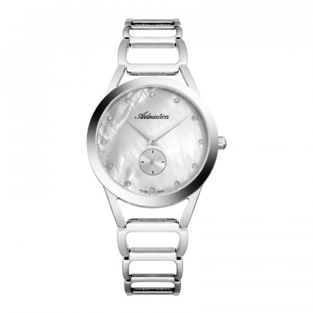 Ženski adriatica essence sekundara srebrni beli elegantni ručni sat sa srebrnim metalnim kaišem ( a3725.514fq )