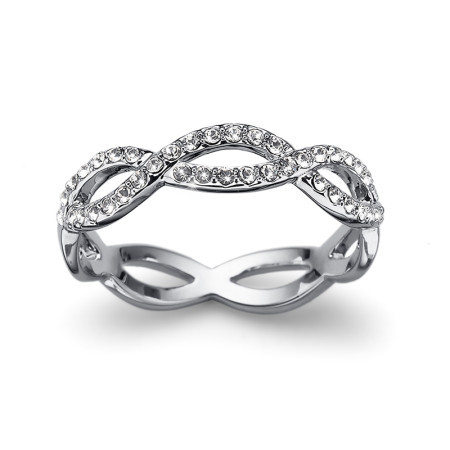 Ženski oliver weber extra crystal prsten sa swarovski belim kristalom ( 41133l )