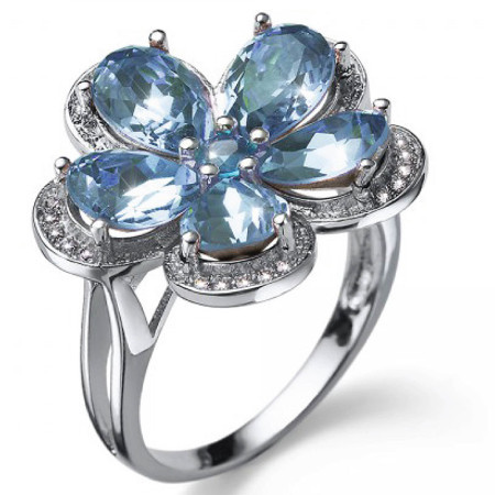 Ženski oliver weber fiore aquamarine prsten sa swarovski plavim kristalom m ( 41150m.202 )