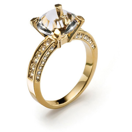 Ženski oliver weber princess gold crystal prsten sa swarovski belim kristalom xl ( 41065gxl ) - Img 1