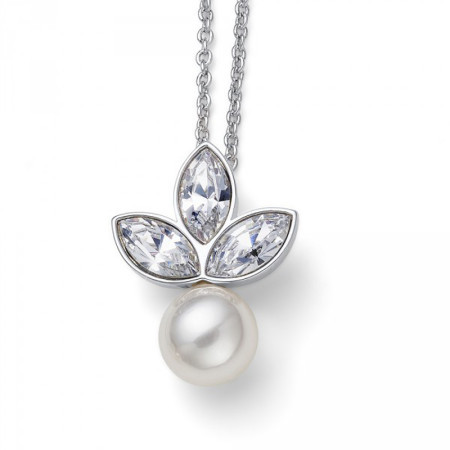 Ženski oliver weber touch pearl crystal lančić sa belim swarovski perla priveskom ( 12076 )