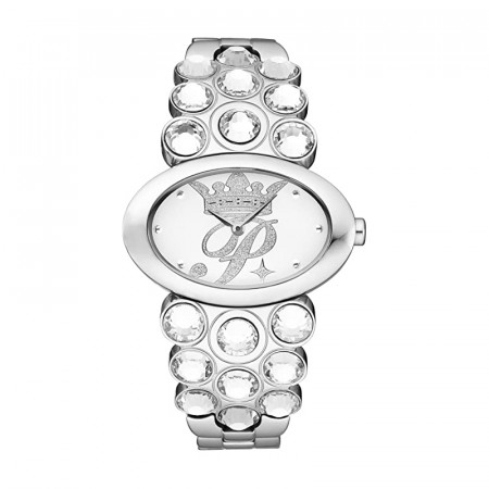 Ženski paris hilton beli srebrni ovalni elegantni ručni sat sa srebrnim metalnim kaišem ( ph.12873ms/04m ) - Img 1