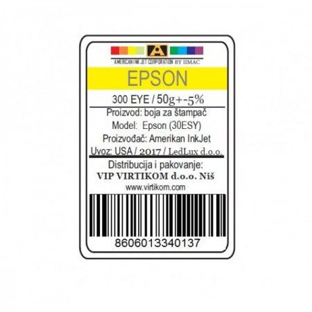 American Inkjet Epson SUBLIMACIONA YELLOW 300EYE/1400/1430 WF/XP (30ESY/Z)