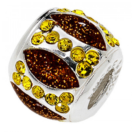 Amore baci glamour pave Žuti srebrni privezak sa swarovski kristalom za narukvicu ( 24706 )