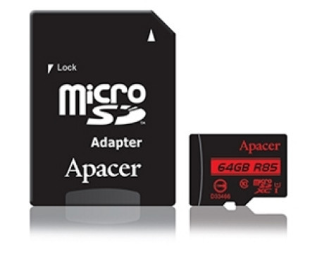 Apacer UHS-I U1 MicroSDXC 64GB class 10 + adapter AP64GMCSX10U5-R - Img 1